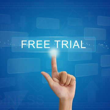 nordvpn free trial finger pointing at free trial text blue background vpn services